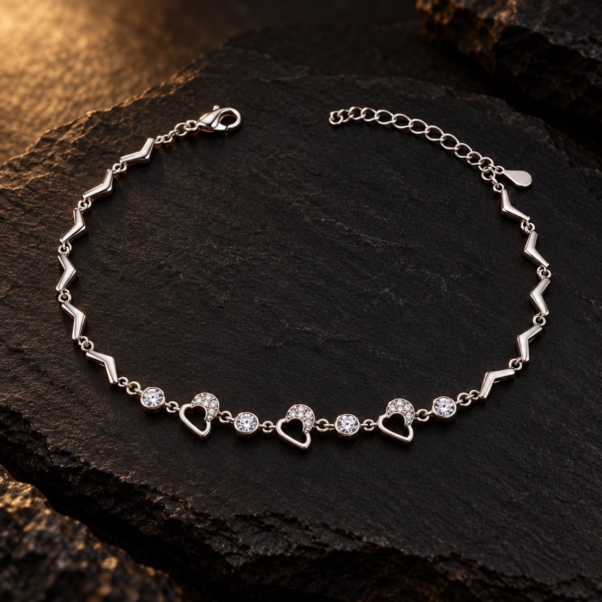 Heartbeat Trio Silver Bracelet