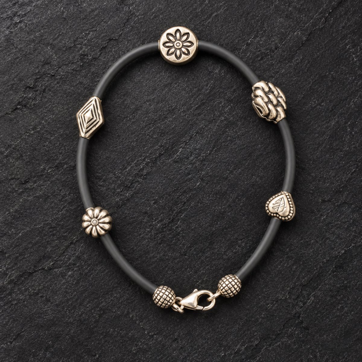 Rustic Garden Silver Charm Bracelet
