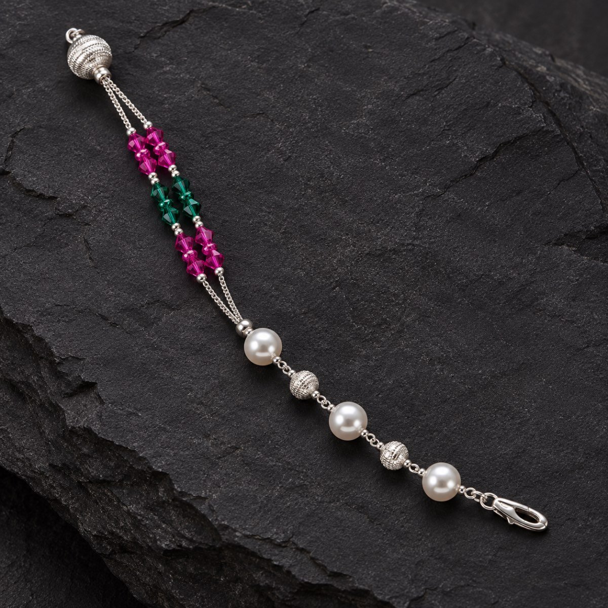 Rose & Emerald Pearl Bracelet