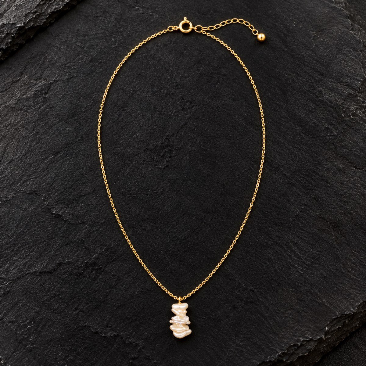 Ivory Cascade Pearl Silver Necklace