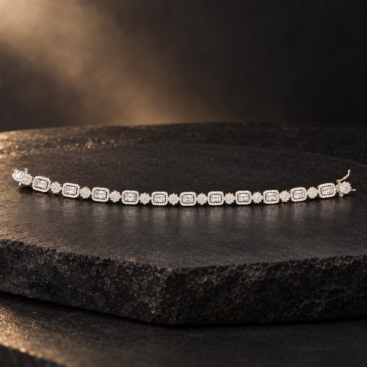 Regal Bloom Silver Bracelet