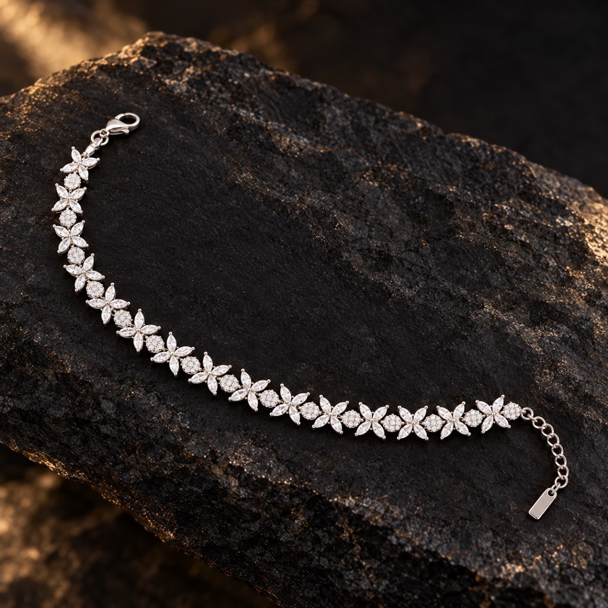 Starlight Blossom Silver Bracelet