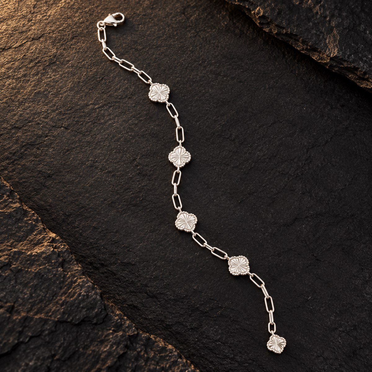 Four Clover Silver Bracelet