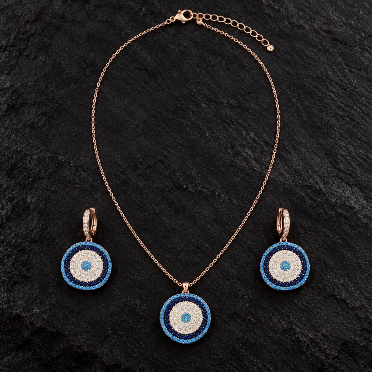 Azure Guardian Evil Eye Silver Set