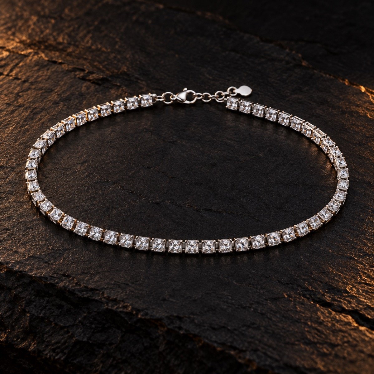 Classic Square Link Silver Bracelet